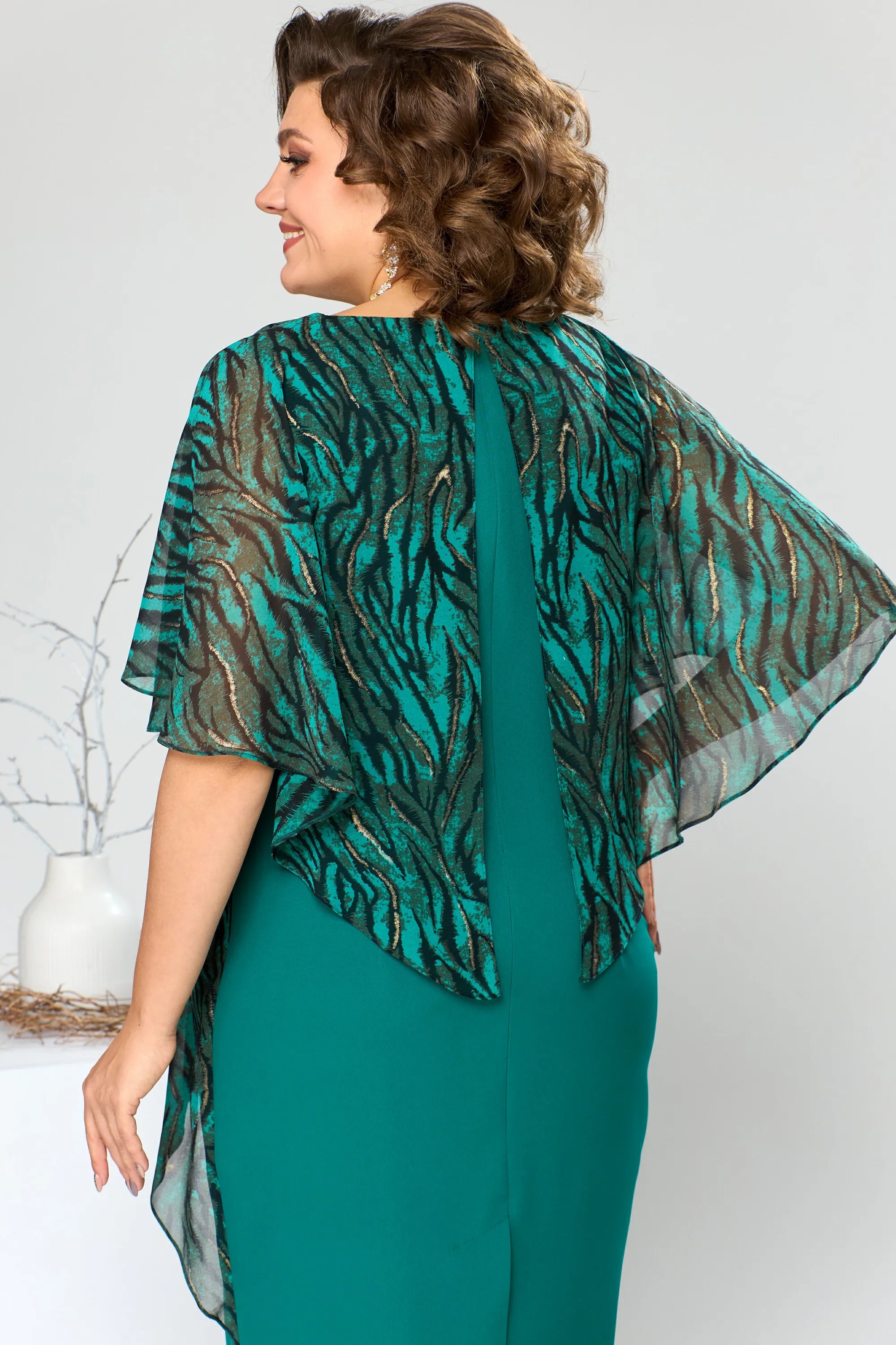 Jolanda - Chique knielange Chiffon Jurk