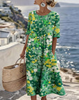 Ilse | Lichte, losse midi-jurk met bloemenprint