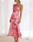 Selena - One-Shoulder Bloemenjurk met bloemenprint en flatterende pasvorm