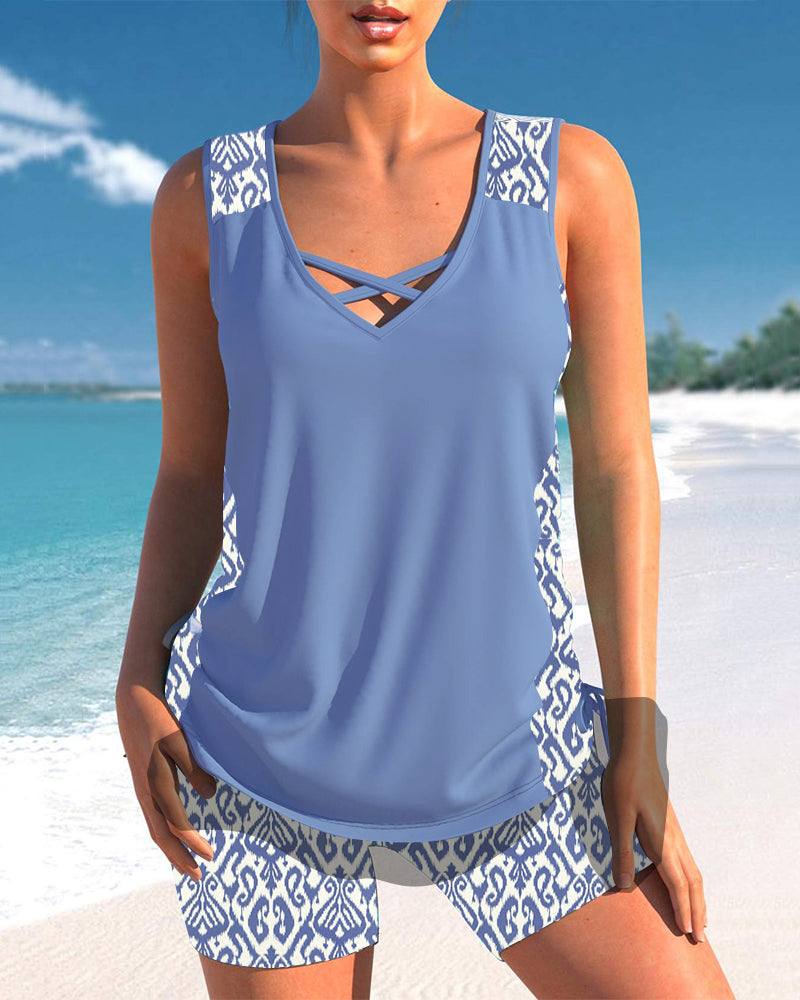 Márcia - Tankini met geometrische print