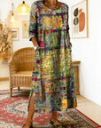 Manuela | Geprinte Jurk met Etnisch Patchwork