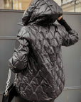 Lou | Jas met capuchon en diamanten patchwork