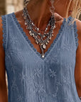 Marjet | Kanten Tanktop met V-hals