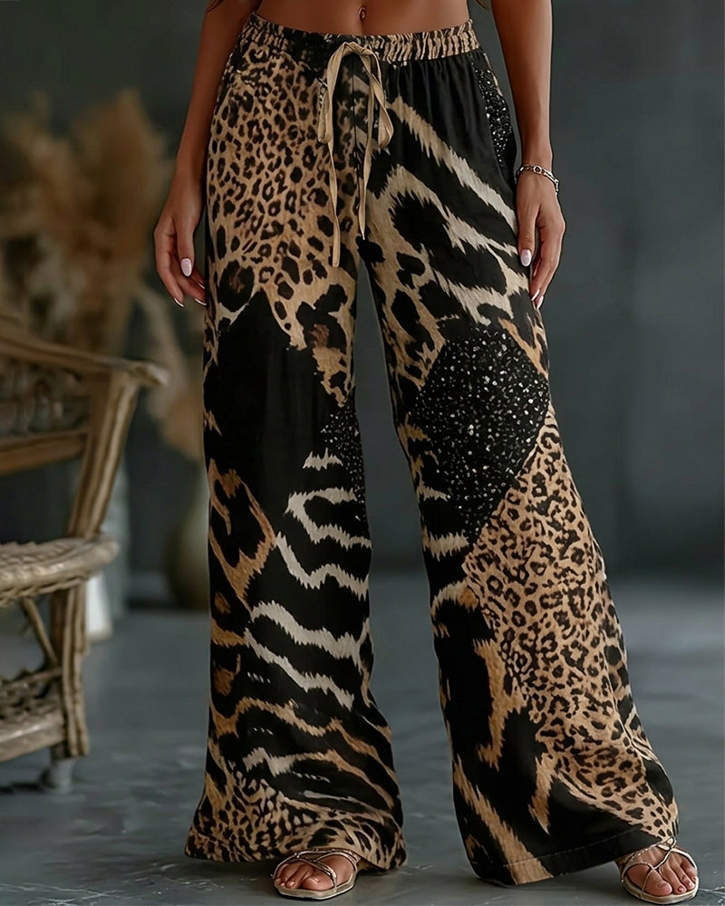Christa | Comfortabele broek met luipaard print