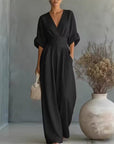 Saskia | Elegante Wide-Leg Jumpsuit met Diepe V-Hals