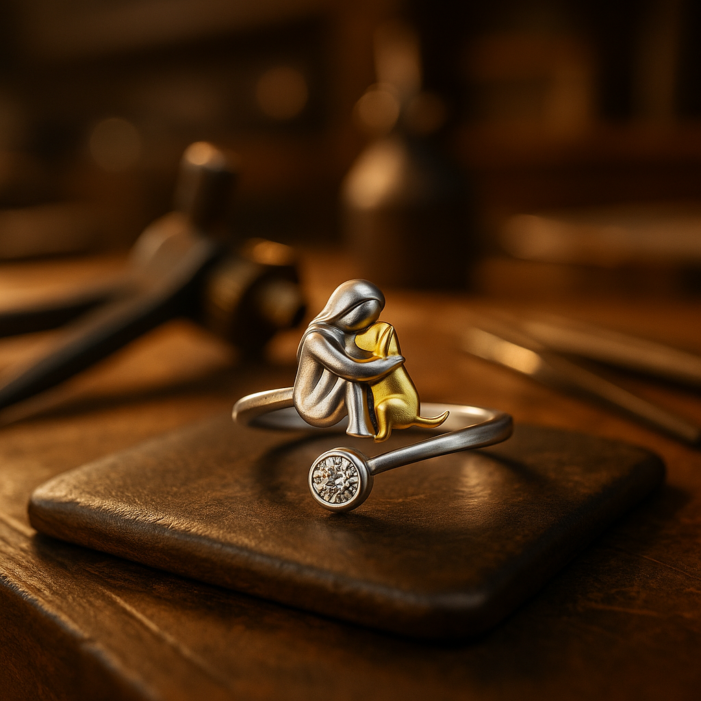 Ophelie | Zilver met gouden hondenring