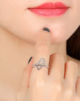 Pernilla | Zilverkleurige ring met pootafdruk