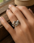 Vivi | Zilveren open ring met slapende