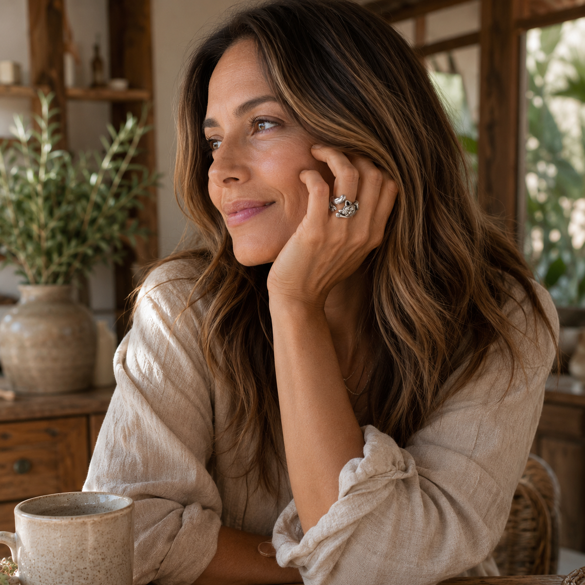 Vivi | Zilveren open ring met slapende
