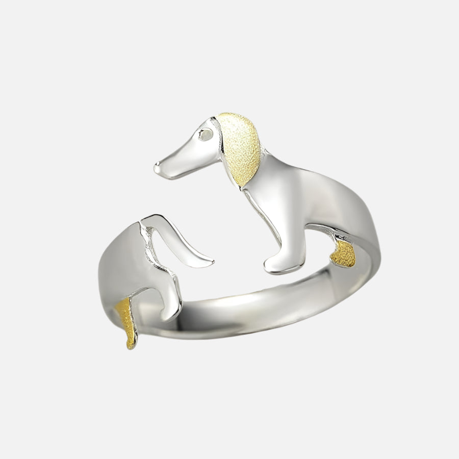 Imelda | Zilveren dachshund verstelbare ring