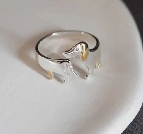 Imelda | Zilveren dachshund verstelbare ring