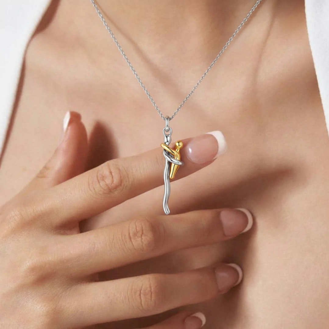 Mariette | Goudkleurige hanger ketting ouders-kinderen
