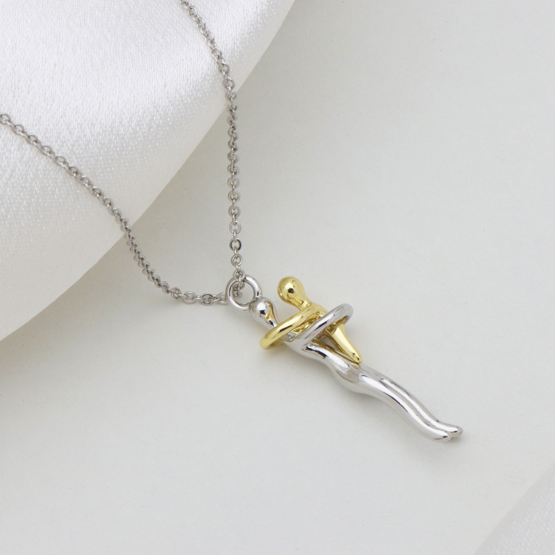 Mariette | Goudkleurige hanger ketting ouders-kinderen