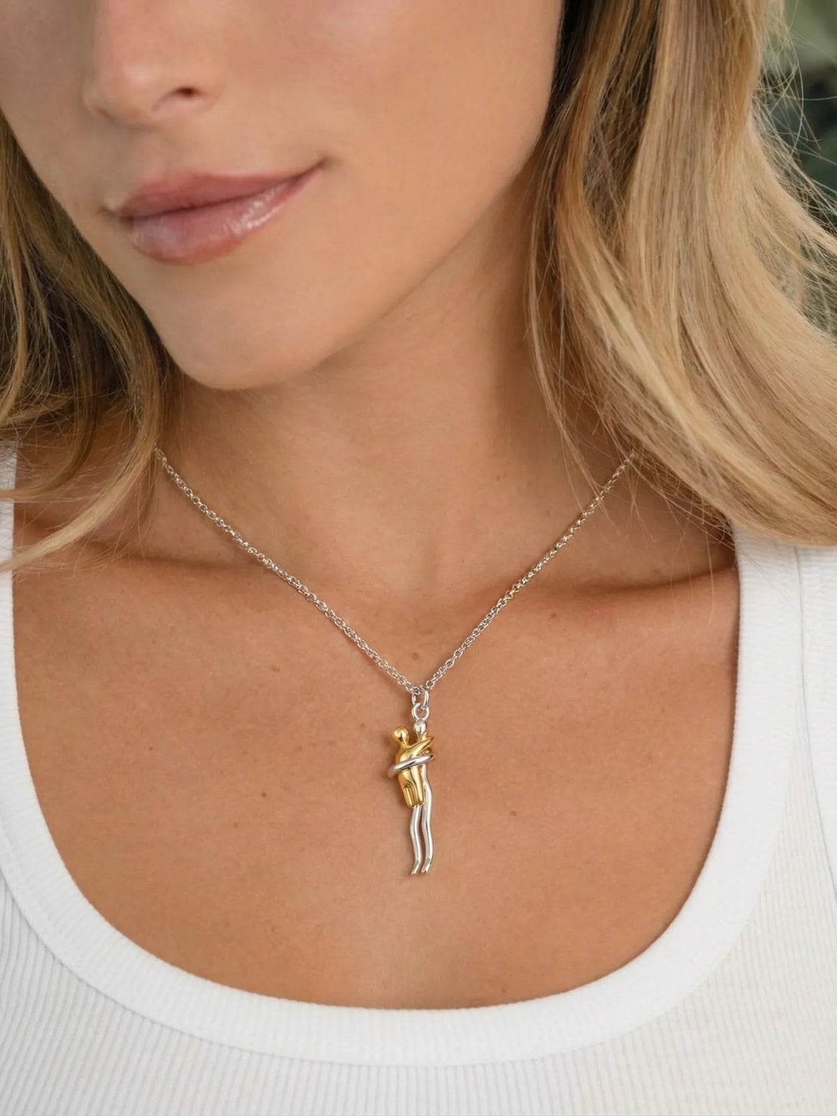 Mariette | Goudkleurige hanger ketting ouders-kinderen