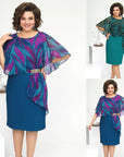 Jolanda - Chique knielange Chiffon Jurk