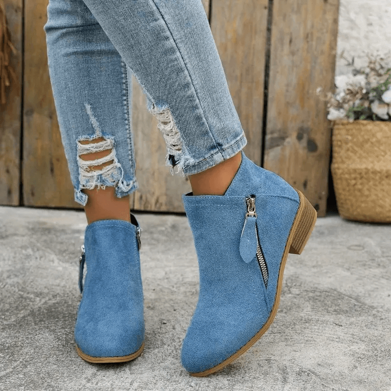 Wendy | Comfortabele Enkellaarsjes met Rits