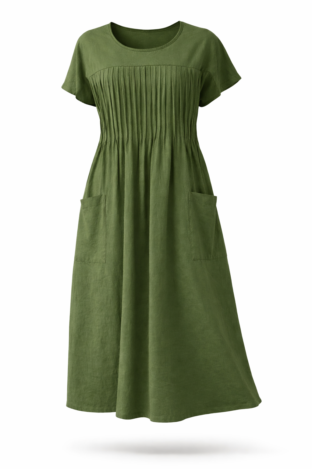 Linda - Comfortabele Midi Jurk met Steekzakken