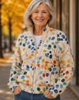 Imogene™ | Botanische Bladprint Zip Cardigan