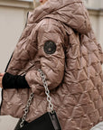 Lou | Jas met capuchon en diamanten patchwork