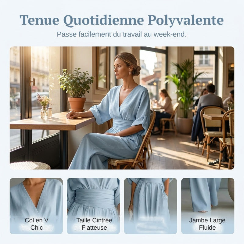 Combinatie Margot — hoge taille, brede benen