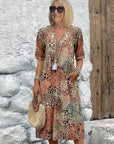 Dorina | V-hals jurk met print