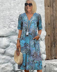 Dorina | V-hals jurk met print
