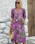 Dorina | V-hals jurk met print