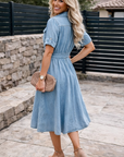 Tiffany - Denim Jurk met Knoopsluiting en Zakken