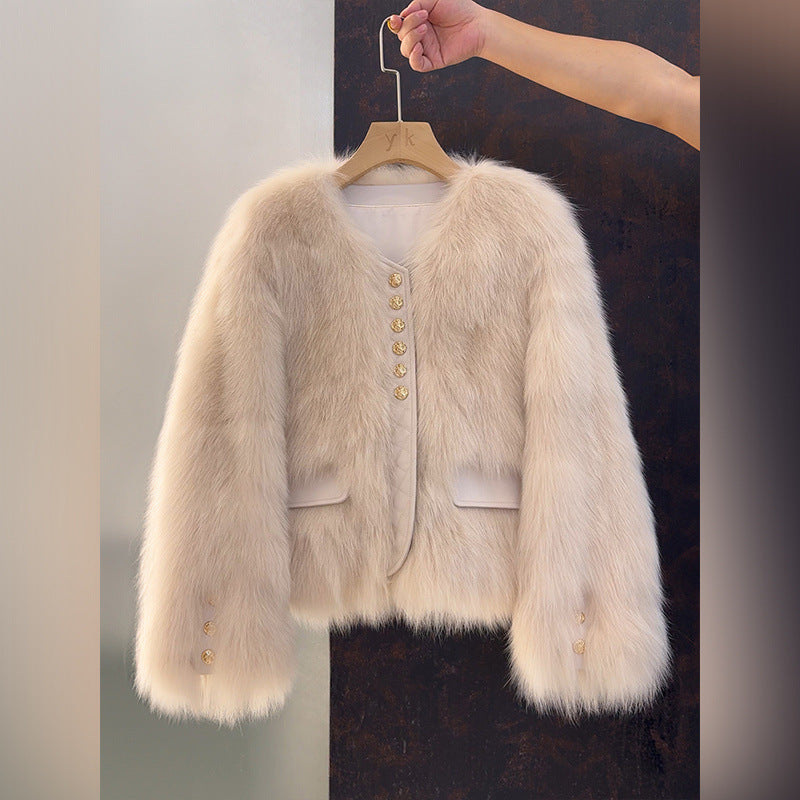 Franca | Fluffy korte jas met knopen