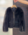 Franca | Fluffy korte jas met knopen