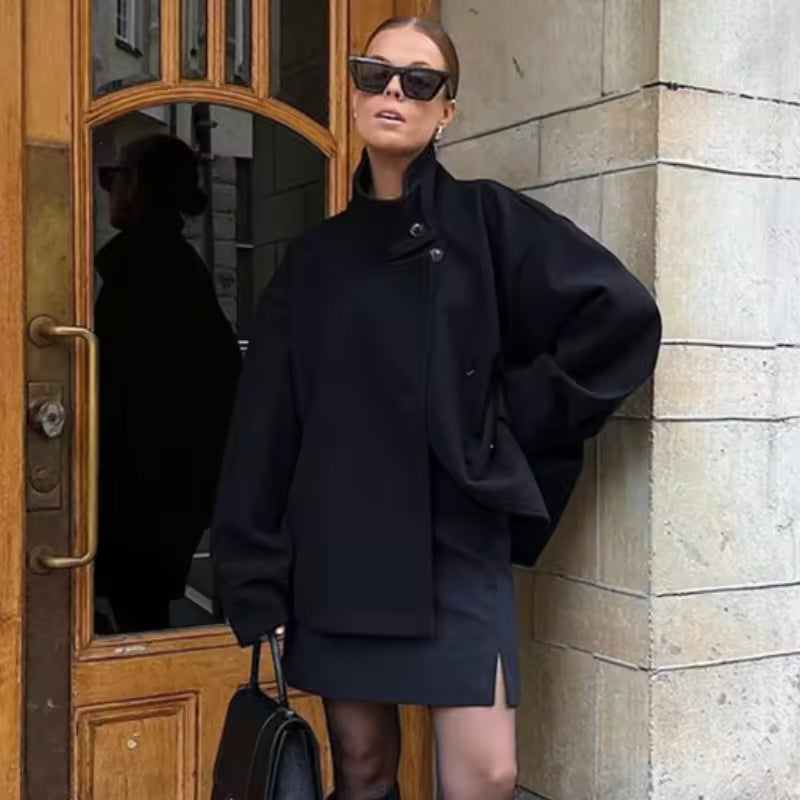 Idske | Oversized korte breasted jas