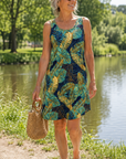 Simone - Mouwloze jurk met U-hals Vintage-look