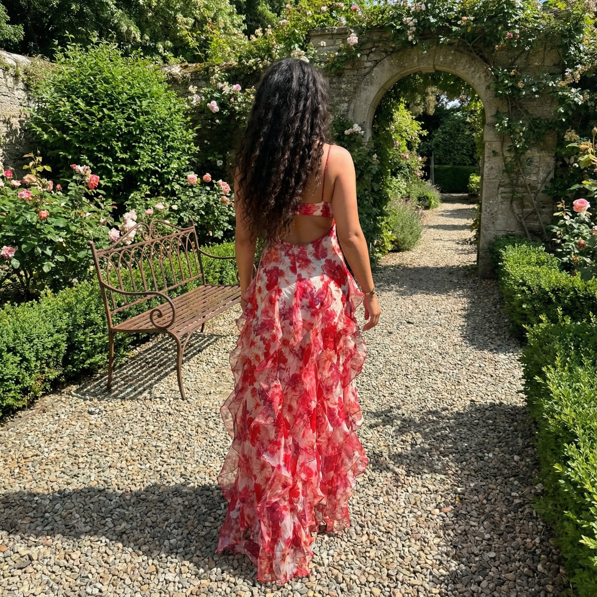 Cyranne - Maxi jurk met bloemenprint en volants