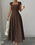 Feline | Elegante midi jurk vierkante hals