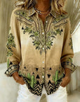 Tucson™ | Vintage Westerse Bloemenknopen Blouse