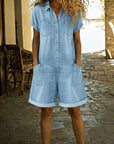 Tine | Spijkerjumpsuit met knoopsluiting aan de voorkant