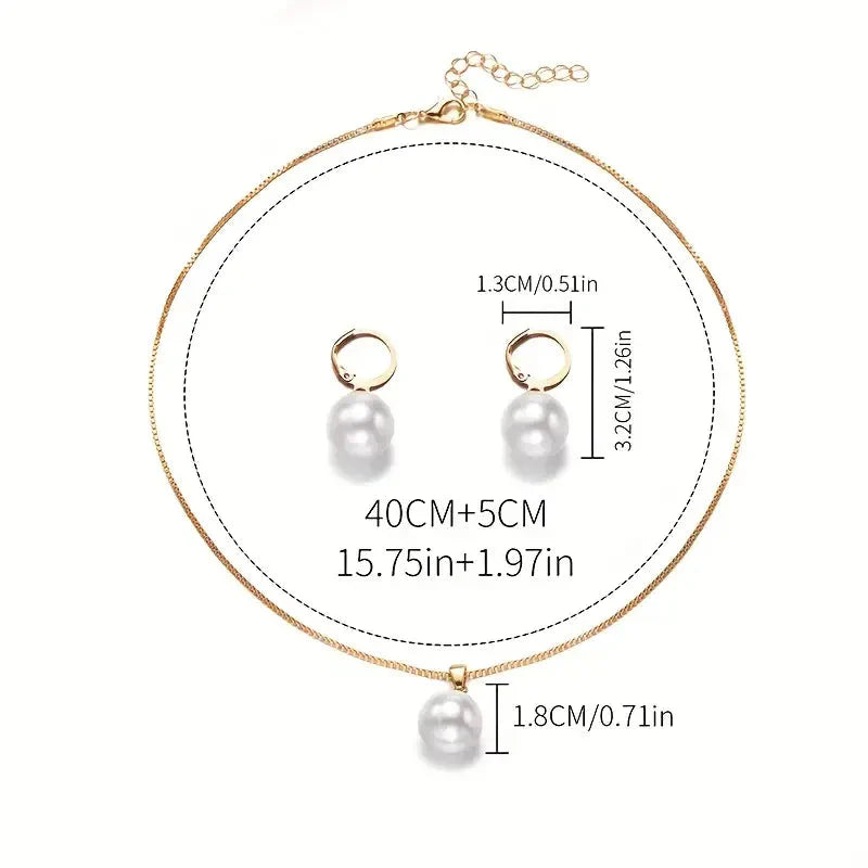 Elegante Gracevolle Parel Halsketting Set