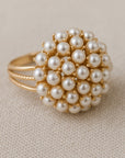 Elegante Ingelegde Parelen Gouden Ring