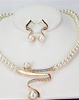 Elegante Natuurlijke Parel Halsketting Set