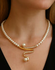 Elegante Natuurlijke Parel Halsketting Set