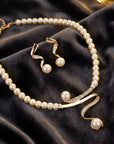 Elegante Natuurlijke Parel Halsketting Set