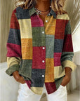 Merritt™ | Vintage Patchwork Knopen Blouse