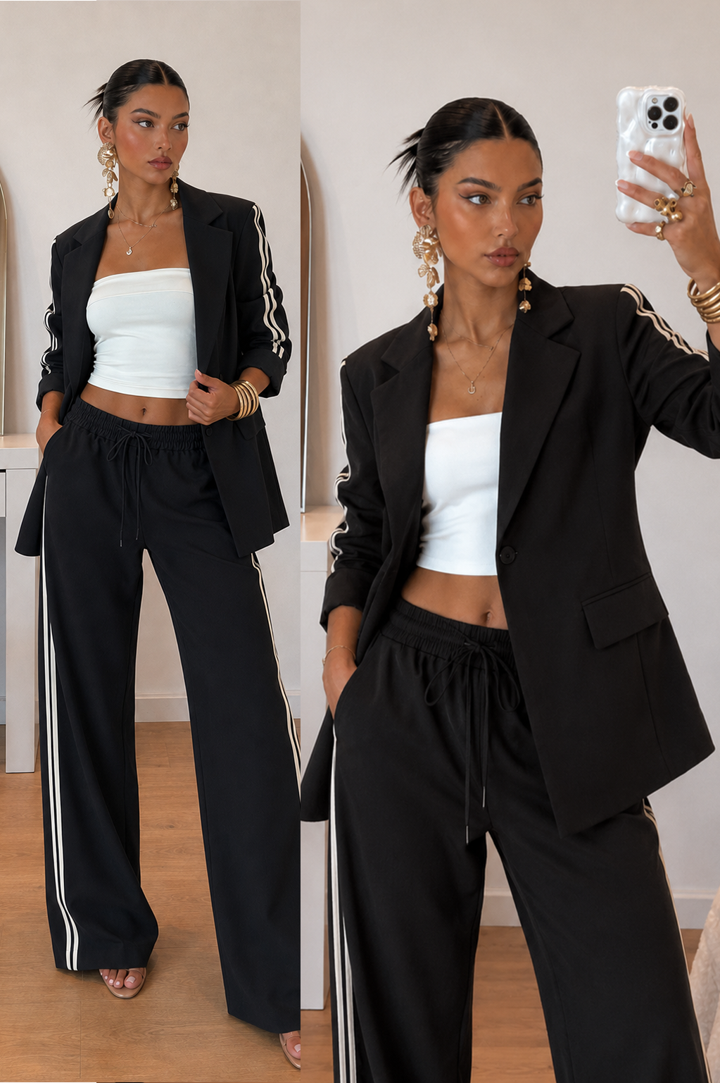 Charlotte | Tweedelige Blazer Set met Palazzo Broek