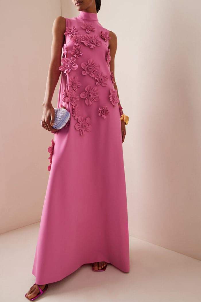 Sofieke - 3D Bloemen Maxi Jurk