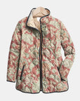 Pauline | Gewatteerde Damas Jas Terracotta