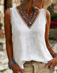 Marjet | Kanten Tanktop met V-hals