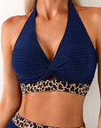 Bikini Geribbeld Leopard Kleurblok