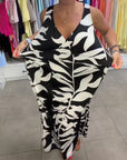 Regina - Mouwloze Midi Jurk met V-Hals Elastische Taille