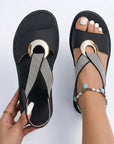 Gabriela - Platte Sandalen met Metaal Detail