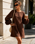 Liselot | Mini jurk met bloemenmouwen